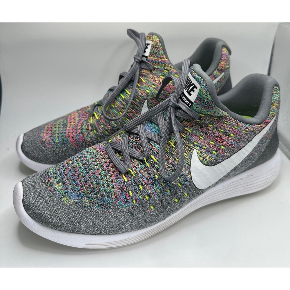 Nike Lunarepic Flyknit 2 Low Women's Size Running sneakers sz 9 Gray Multicolor